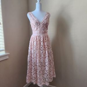 Cute beautiful Lace pink dress wedding guest tea party spring by just me small